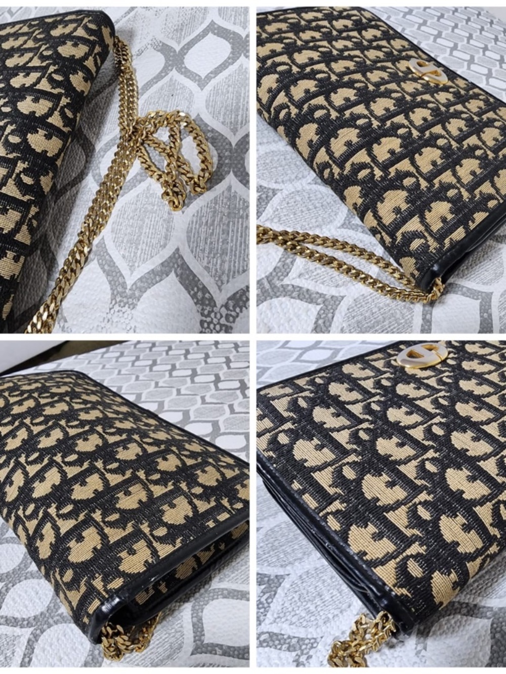 Authentic Christian Dior Vintage Diorissimo Trotter Bag Beige/Black - Picture 6 of 12